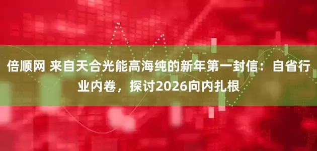 倍顺网 来自天合光能高海纯的新年第一封信:自省行业内卷,探讨2026向内扎根